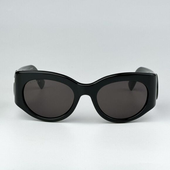 NEW Gucci GG1544S 001 Black Grey Unisex Oval Sunglasses GG 1544S - Picture 3 of 10
